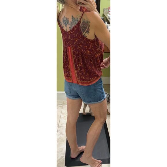 Free people tank red pink spaghetti strap boho flowy medium Y2K hippie - Picture 4 of 7